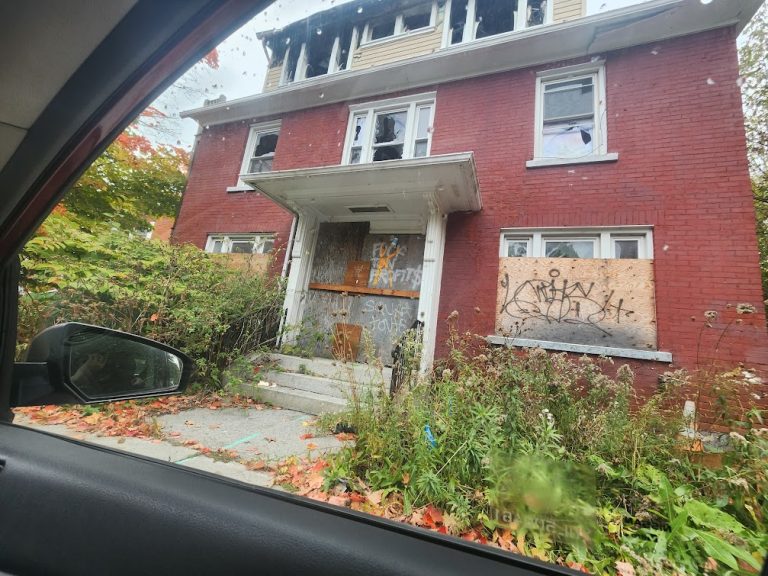 Burnt down house