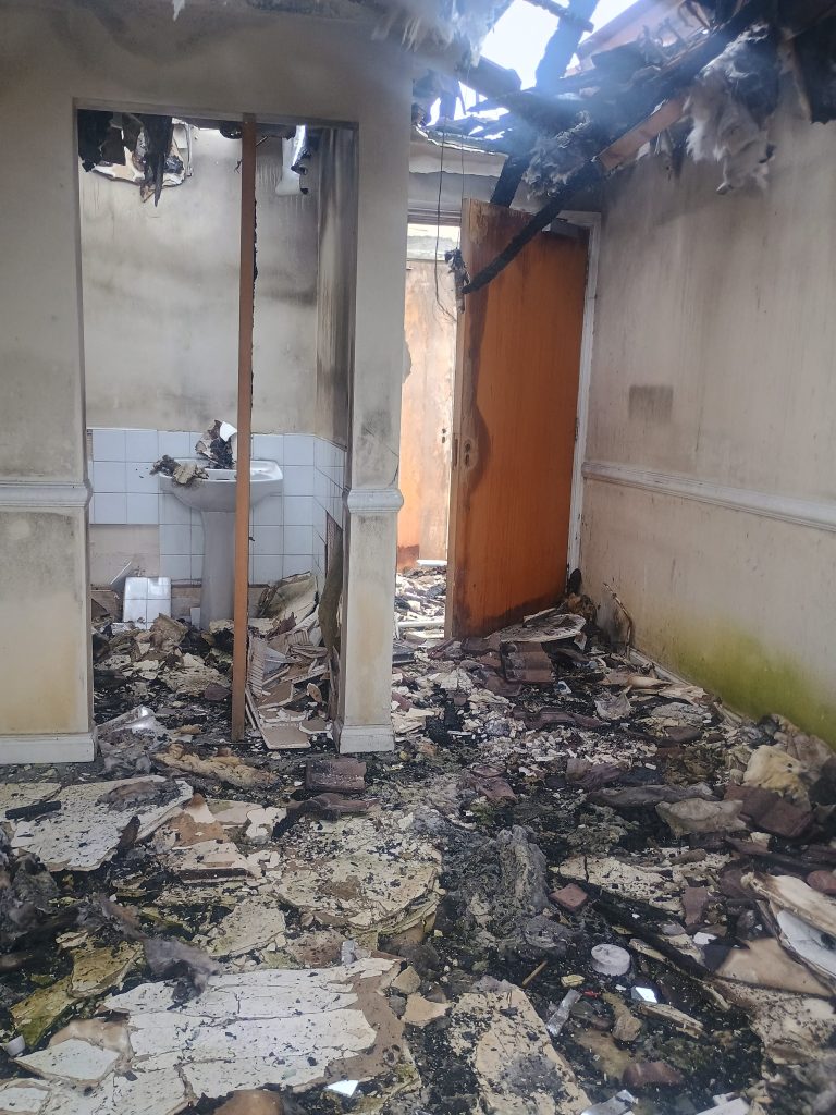 Burned down care home