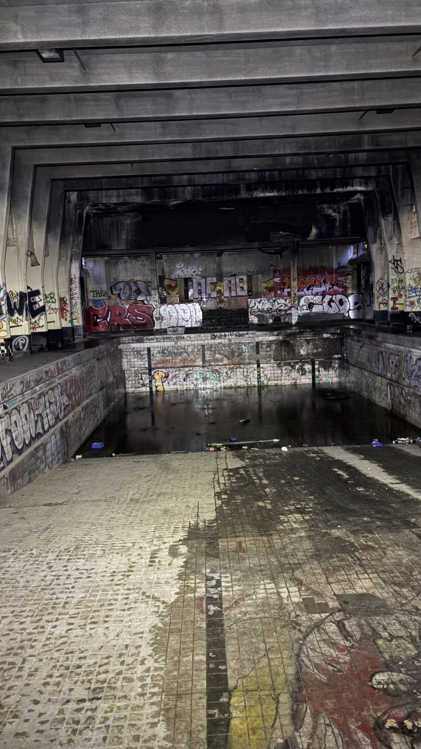 Abandoned swimming pool and theater
