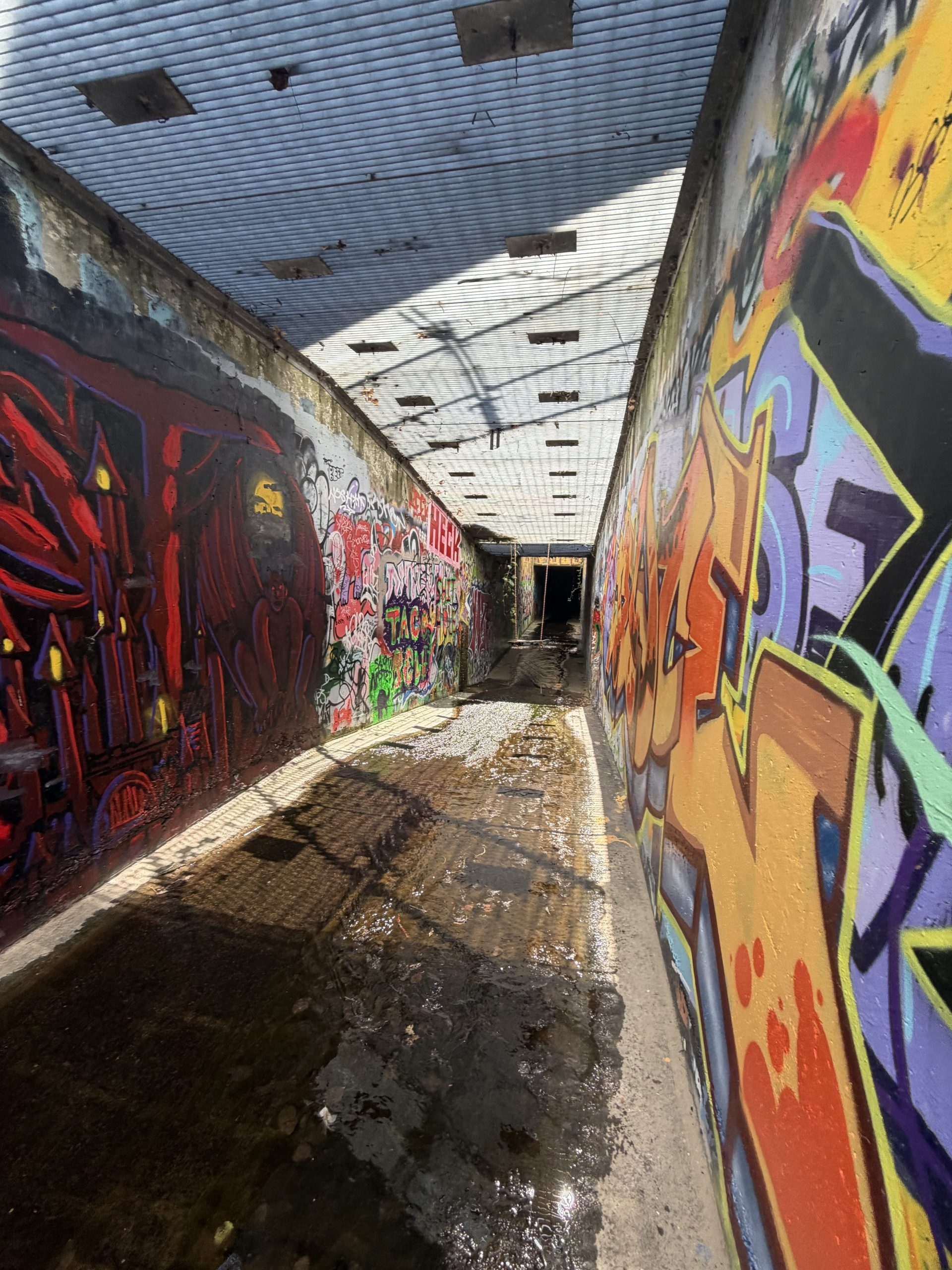 Graffiti-Covered Drainage Tunnel / Creek Culvert